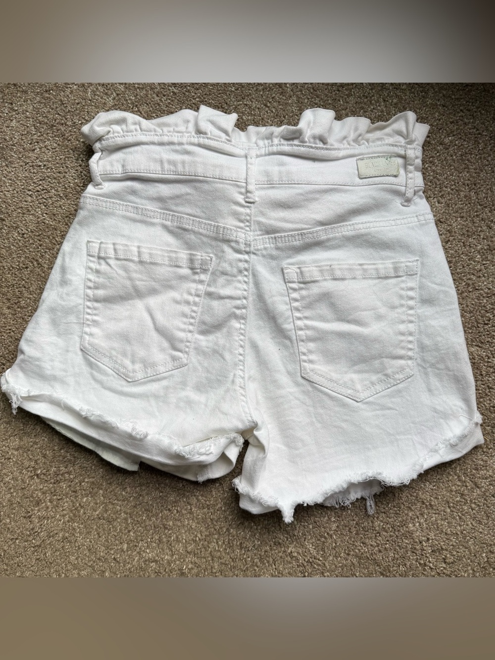 High-Rise Ruffle Waist Black label Jean Shorts - Picture 2 of 3